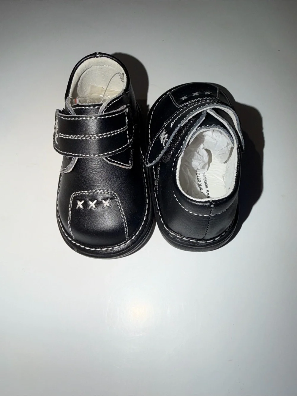NWT Wee Squeak Black Leather Squeaker Shoes | Baby Boy Size 4